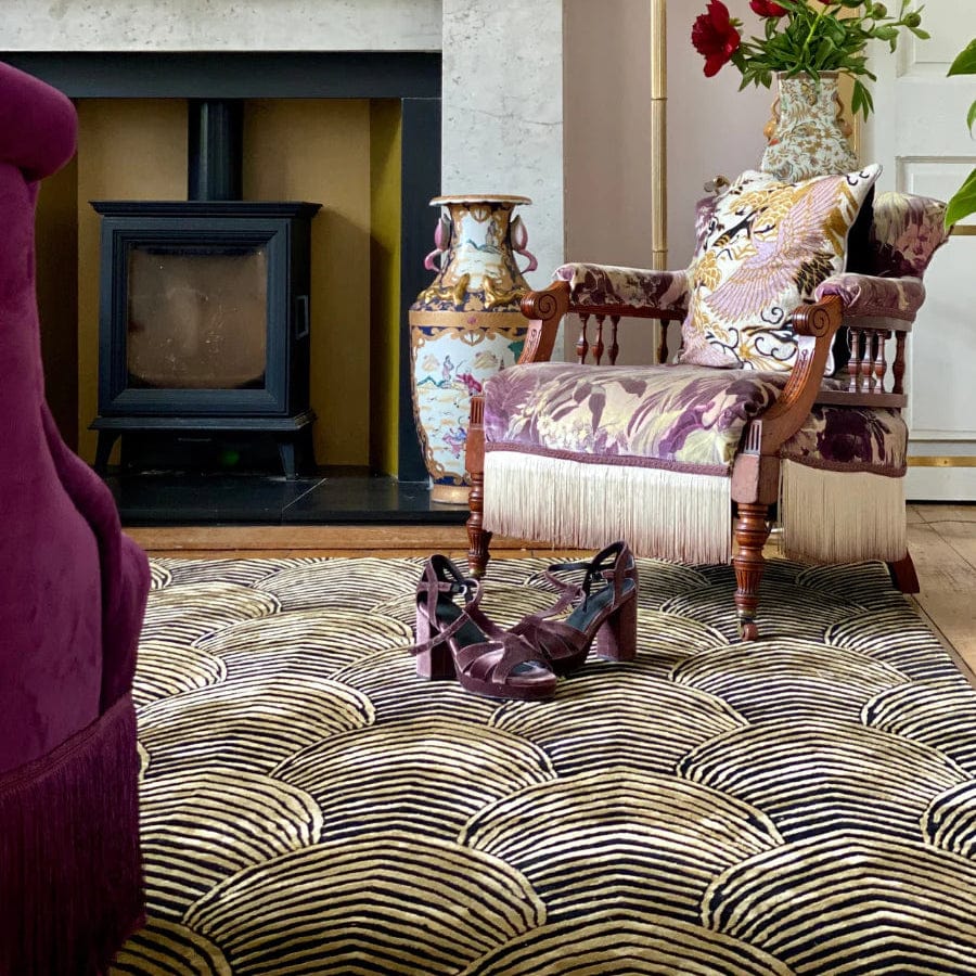 Plumage Gold wendy luxury 7x10 9x12 Hand Tufted Rug