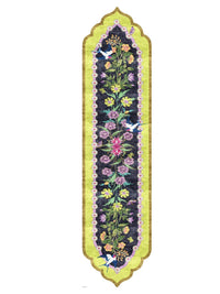 Mughal Flower Show 300x76cm Hand Tufted Runner Rug Yellow color hand made rugs made to order