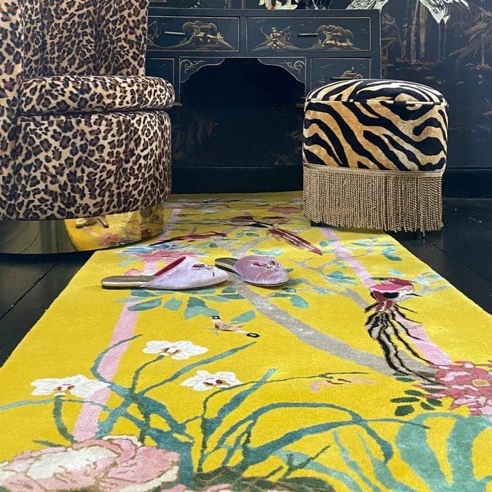Chinese Garden Yellow Hand Made Of Virtue Hand Tufted Rug