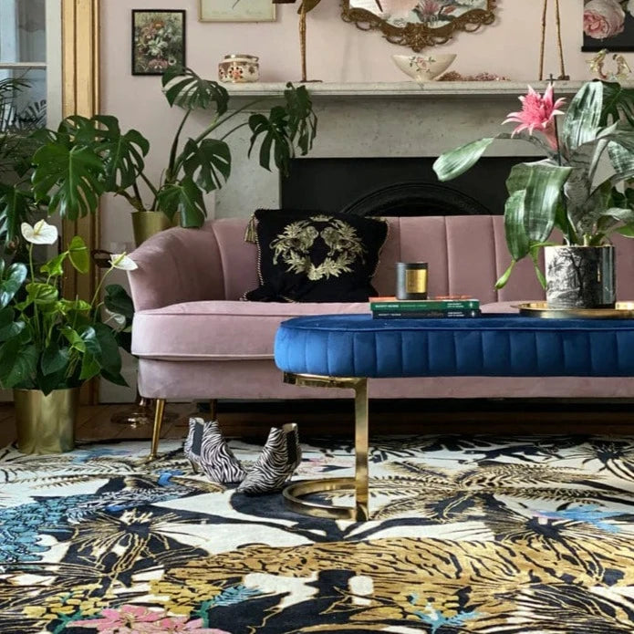 Dreams of the Jungle Peacock 7x10 9x12 Hand Made Indian Wool rugs made to order