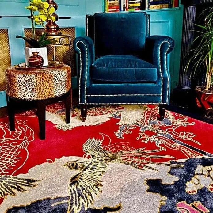 Chinese Garden Red Hand Made Of Virtue Hand Tufted Rug (Copy)