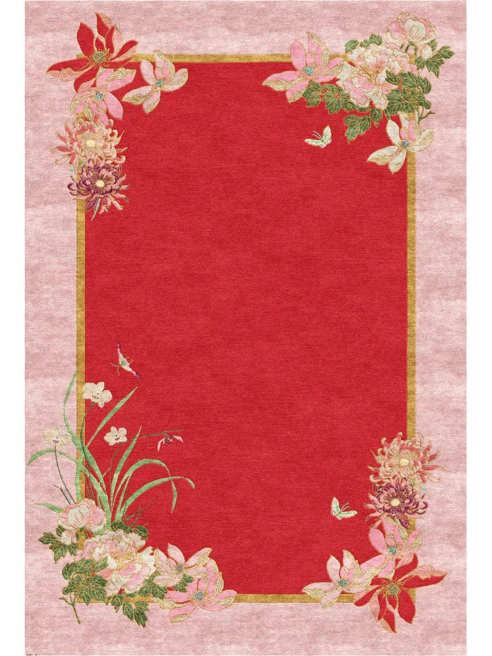 Peace Love & Joy Hand Tufted Rug PRE ORDER Peach Red Color rugs