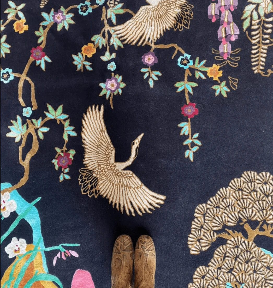 Eternity Dark 244x152cm Hand Tufted Rug Black Bird Hand Made Rug
