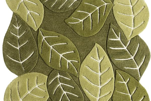 Modern Floral Green Hand Tufted Area Rug Soft Wool Carpet For Living Room Bedroom