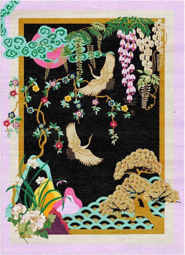 Eternity Dark 244x152cm Hand Tufted Rug Black Bird Hand Made Rug
