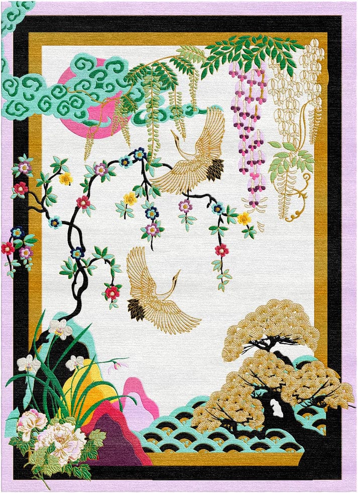 Eternity Light Bird Golden 9x12 ft size Hand Tufted Rug PRE ORDER