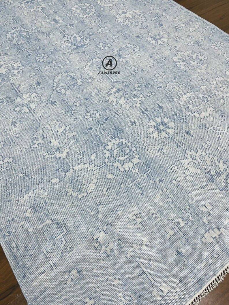 Contemporary Modern Oushak Rug, Beige Decor, Traditional Rug, 6x9 Rugs, Boho Accent Rug, Pink Rug, 5x8 bedroom Rug, washable rug, kilim rug