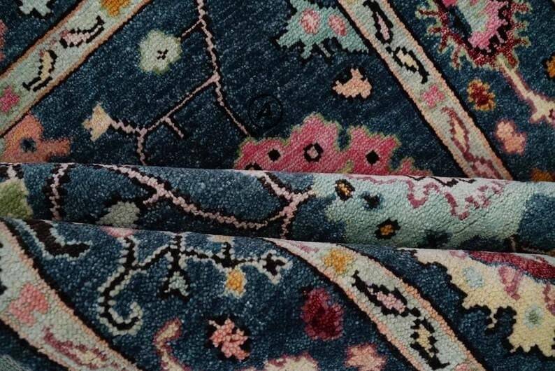 Modern Oushak Rug 7x10 Turkish Oushak Rug/ Hand-Knotted Wool Rug/ Multicolor Contemporary Rug/ Natural dyes/ Girls Room Rug/ Wedding Room rug