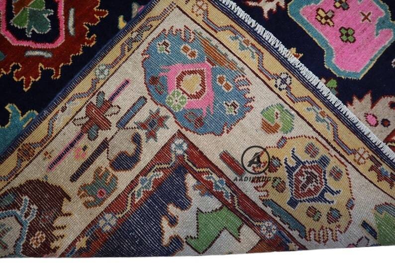 Muted Modern Oushak Rug- Turkish Wool Area Rug with Gray Base and Pastel Floral Accents. boho rug, oriental rug, dining room, bedroom,rug