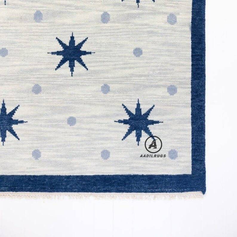 Hand knotted Rug Handmade Traditional Turkish Oushak Rug with Soft Neutral white and Rust Accents - Classic Area Rug for Boho Home Decor