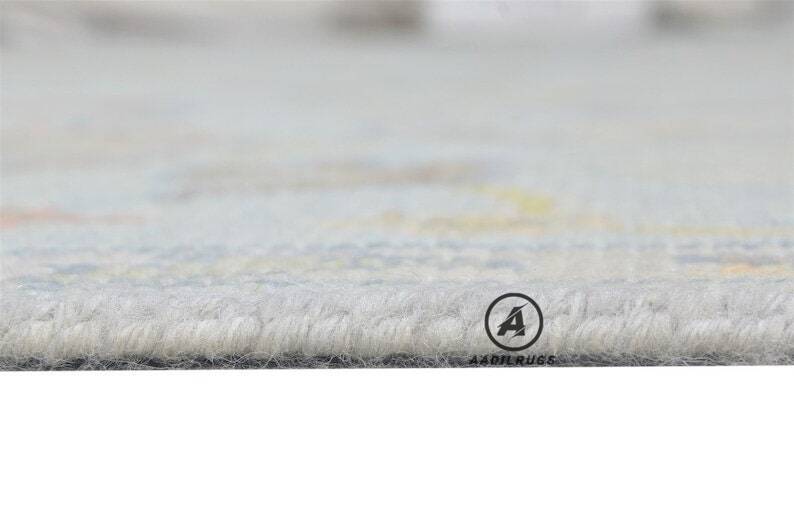 Blue Oushak with Multicolours rug multi size 8x10/9x12/10x14 Hand-knotted Vintage Oushak Wool Area Rug for Living Room, Dining room. area rugs