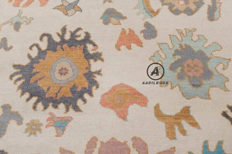 10X14 Beige and Pink Oushak rug muted multi size 8x10/9x12/10x14 Hand-knotted Vintage Oushak Wool Area Rug for Living Room, Dining room.