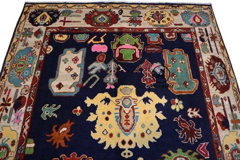 Muted Modern Oushak Rug- Turkish Wool Area Rug with Gray Base and Pastel Floral Accents. boho rug, oriental rug, dining room, bedroom,rug