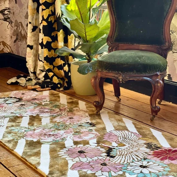 Kimono Gold 275x76cm Hand Tufted Runner Rug Made To Order