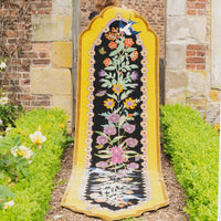 Mughal Flower Show 300x76cm Hand Tufted Runner Rug Yellow color hand made rugs made to order