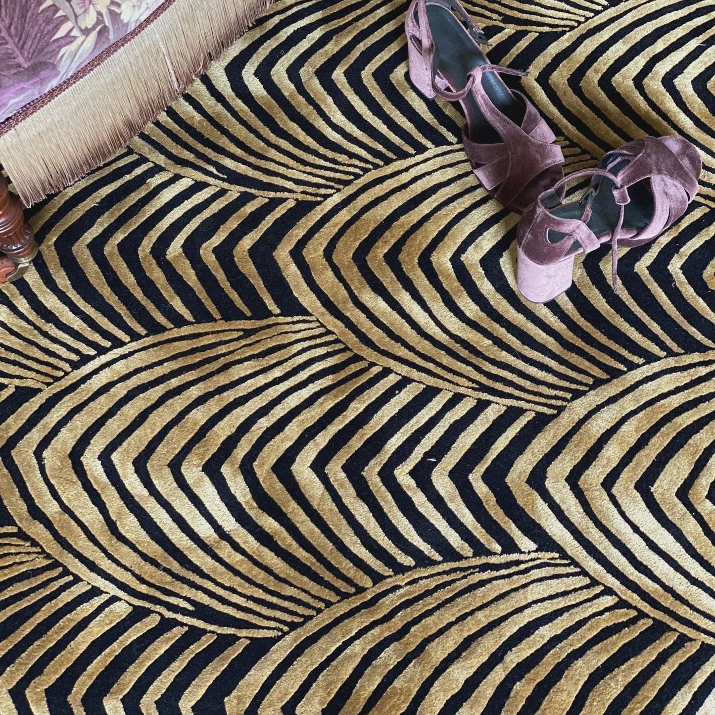 Plumage Gold wendy luxury 7x10 9x12 Hand Tufted Rug