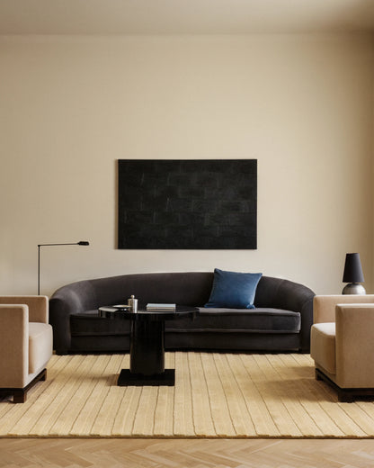 Modern Yellow Hand-Tufted Wool Area Rug with Soft Linear Texture for Living Room