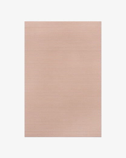 Modern Minimalist Rose Pink Hand-Tufted Woolen Area Rug with Linear Texture for Living Room
