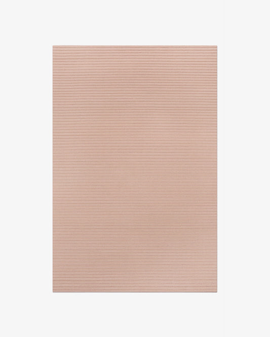 Modern Minimalist Rose Pink Hand-Tufted Woolen Area Rug with Linear Texture for Living Room