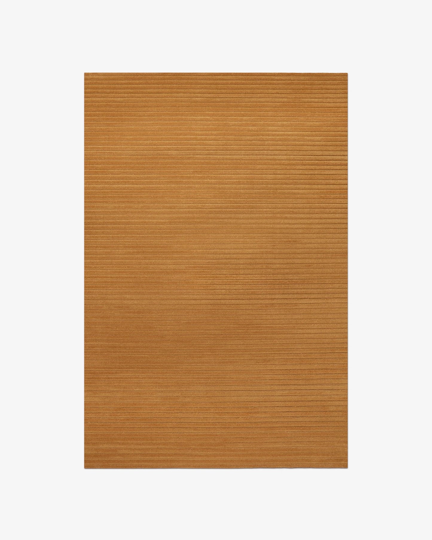 Modern Camel Brown Hand-Tufted Wool Area Rug with Linear Texture for Living Room