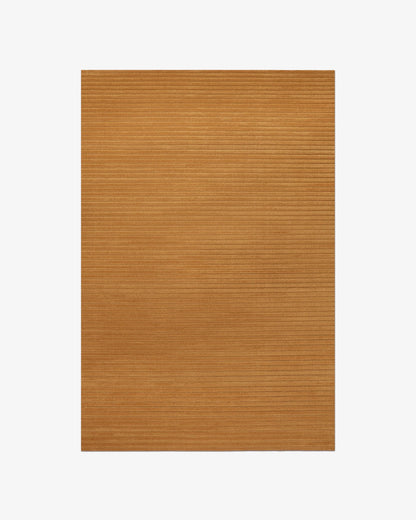 Modern Camel Brown Hand-Tufted Wool Area Rug with Linear Texture for Living Room