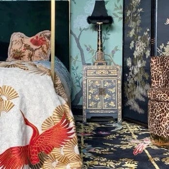 Jardin De Orient Black & Gold Hand Tufted Runner Rug Made To Order