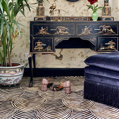 Plumage Gold Hand Tufted Rug PRE ORDER Black And Golden Color rugs