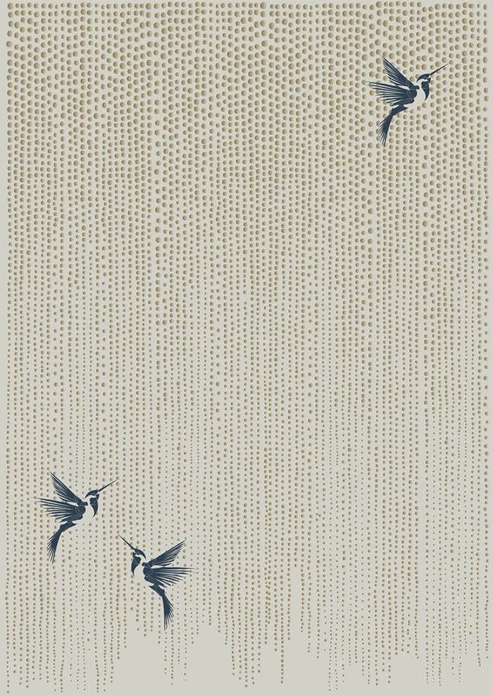 Wisteria Hand Tufted Rug Black Bird made to order