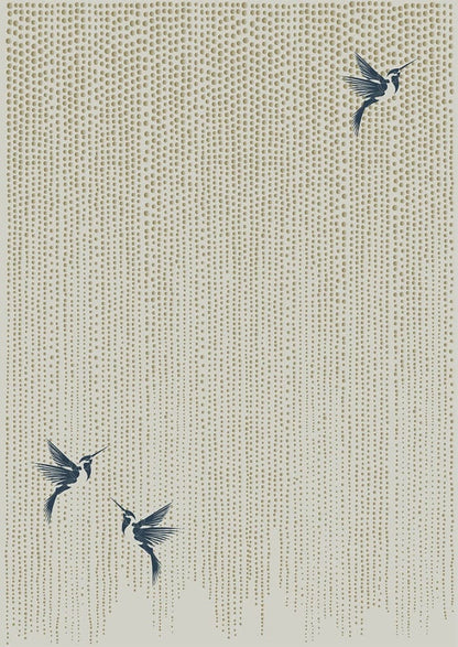 Wisteria Hand Tufted Rug Black Bird made to order