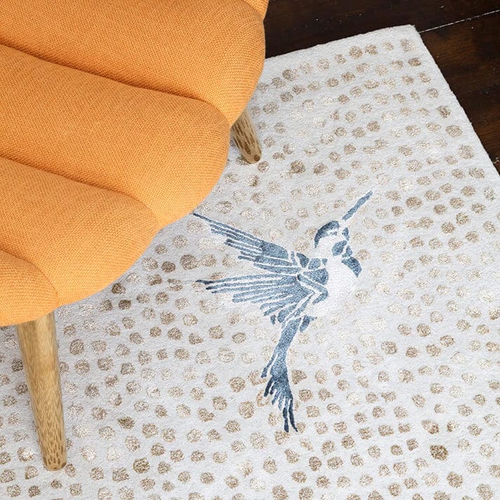 Wisteria Hand Tufted Rug Black Bird made to order