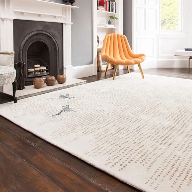 Wisteria Hand Tufted Rug Black Bird made to order