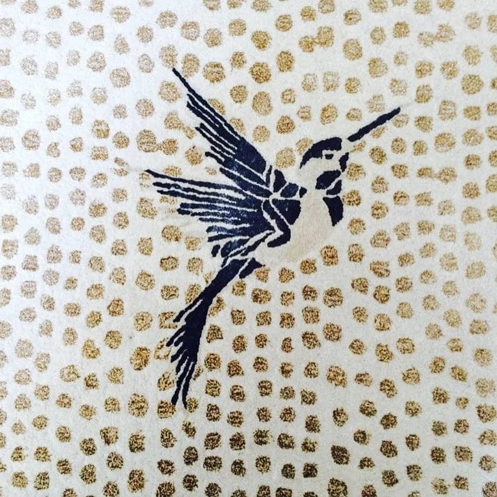Wisteria Hand Tufted Rug Black Bird made to order