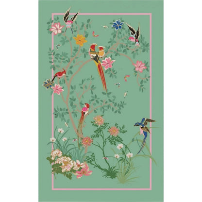 Birdsong Jade Green 5x8 6x9 Hand Made to Rug