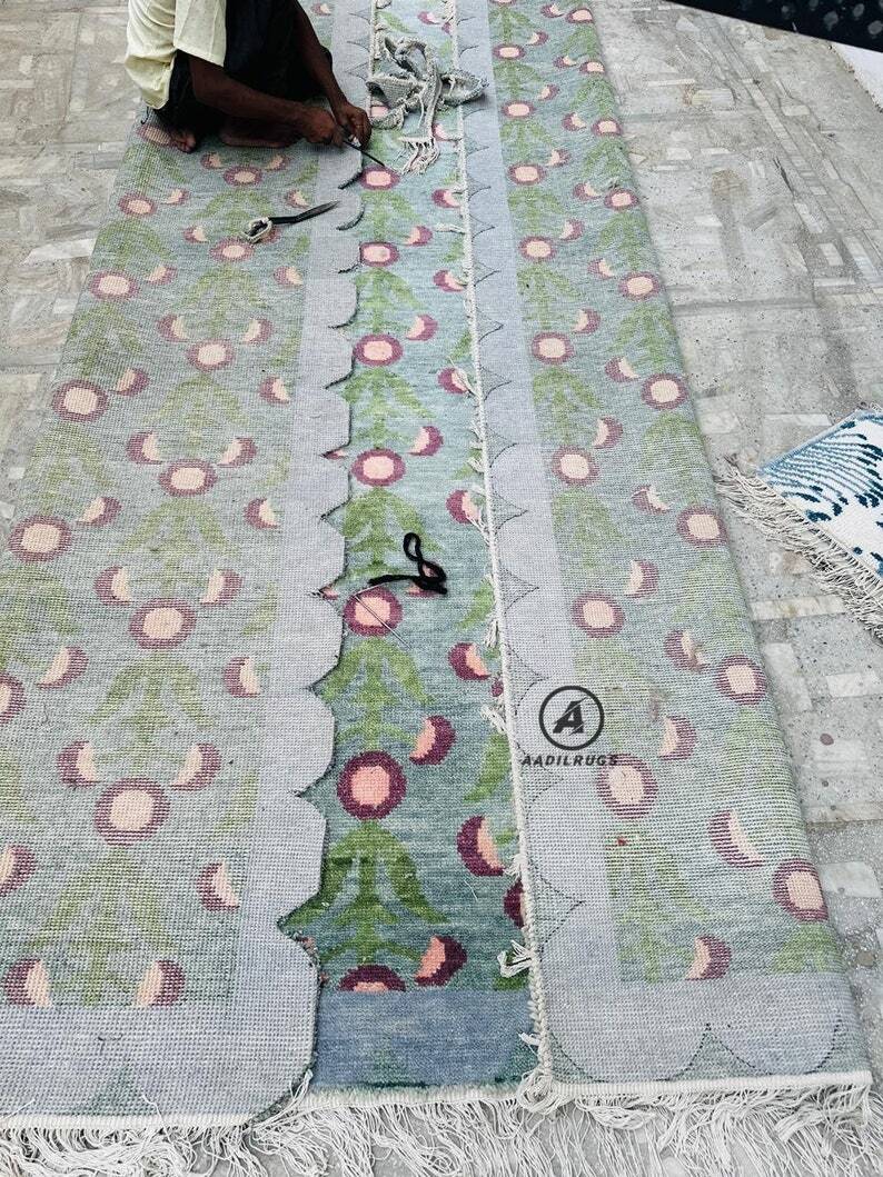 Bespoke gree’n Tree Of Life Hand Knotted Oushak Rug for Living Room, Dining Room, Hand Knotted Wool Area Rugs 8x10,9x12,10x14 Turkish Oushak Rugs