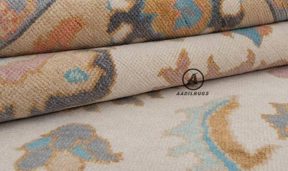 10X14 Beige and Pink Oushak rug muted multi size 8x10/9x12/10x14 Hand-knotted Vintage Oushak Wool Area Rug for Living Room, Dining room.
