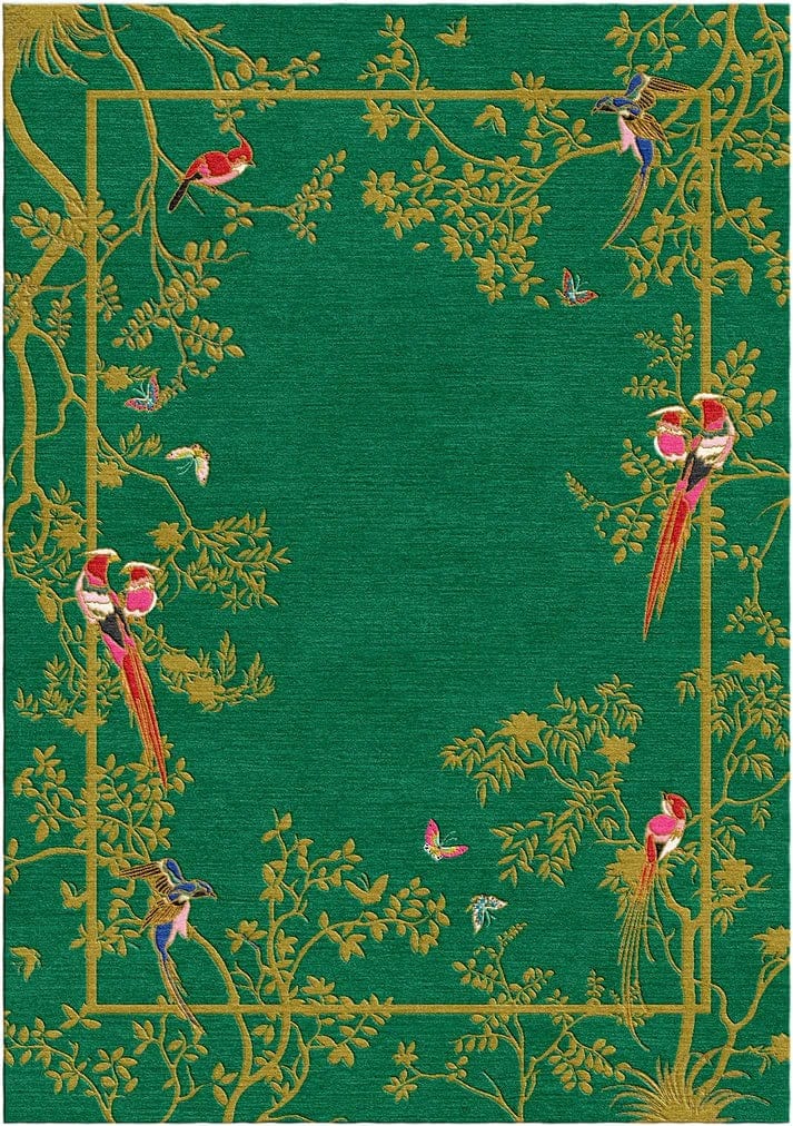 Jardin De Orient Green Hand Tufted Rug 5x8 6x9 ft hand made rug Aadil Rugs