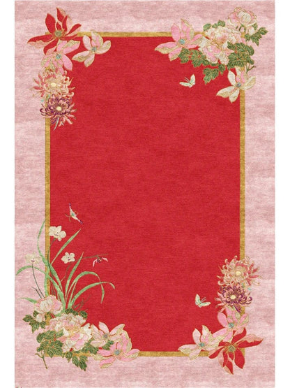 Peace Love & joy Red 9x12 ft Hand Tufted Rug coustmize hand tufted rugs
